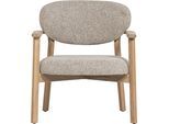 Loungesessel WOOOD "Udar mit Eichenholzgestell und More-Melange-Bezug, B68 x T75 x H76 cm", grau, B:68cm H:76cm T:75cm, Sessel, Loungesessel, Sehr hohe Verschleißfestigkeit, Armlehnen integriert, Tragkraft 120 kg