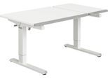 Schreibtisch PAIDI "TEENIO GT in verschiedenen Ausführungen, mitwachsend & ergonomisch", kreideweiß, kieselgrau, B:130cm T:75cm, Tische, Schreibtisch, höhenverstellbarer Schülerschreibtisch, Platte bis 14 neigbar