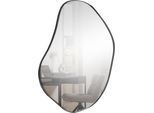Spiegel WOOOD "Romee Metall mit pulverbeschichtetem", schwarz, B:70cm H:100cm T:4cm, glasspiegel, Spiegel, Spiegel, Horizontal und vertikal montierbar, organischer Form, Pfleiglicht