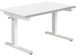 Schreibtisch PAIDI "TEENIO in verschiedenen Ausführungen, mitwachsend & ergonomisch", kreideweiß, kieselgrau, B:120cm T:75cm, Tische, Schreibtisch, höhenverstellbarer Schülerschreibtisch, Platte bis 14 neigbar
