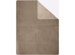 Wohndecke BIEDERLACK Gr. 1, taupe, B:150cm L:200cm, 58% Baumwolle, 35% Polyacryl, 7% Polyester, Wohndecken, Wohndecke
