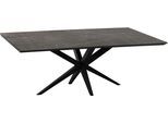 Esstisch OMG DESIGN "Wellington", schwarz (pedra, schwarz, pedra), B:220cm H:77cm T:100cm, Tische, Esstisch, Hochwertige Melamin-Tischplatte mit Metallgestell