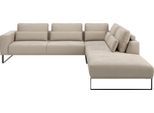 Ecksofa MUSTERRING "JUSTB PM100, stilvoller Lounge-Komfort von Musterring", beige (sand), B:308cm H:88cm T:290cm, 94% Polyester, 6% Nylon, Sofas, Ecksofa, Kollektion Bettina Zimmermann, optionaler Sitzvorzug & Fuß-Auswahl