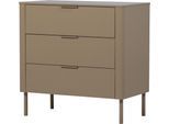 Sideboard WOOOD "Gunnar FSC-Mix Massivkiefer mit Dämpfung Funktion, 94 x 52 x 93 cm", beige (schlamm), B:94cm H:93cm T:52cm, FSC-zertifiziertes Massivholz, Sideboards, Sideboard, Abgerundete Ecken, Tragkraft 15 kg pro Schublade, einfach zu montieren