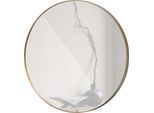 Spiegel WOOOD "Doutzen Metall mit Pulverbeschichtung", gold, B:80cm H:80cm T:5cm Ø:80cm, glasspiegel, Spiegel, Spiegel, HRP-Stahlrahmen, Europäischer Spiegelglasstandard, Pfleiglicht