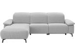 Ecksofa MUSTERRING "MR 370, intelligenter Komfort im modernen Design", grau (silber), B:280cm H:83cm T:180cm, 100% Polyester, Sofas, Ecksofa, Optionale Relaxfunktion, flexible Kopfteile & klappbare Armlehnen