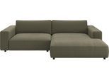 Ecksofa MUSTERRING "MR LUCIA, Charakterstarker Lounge-Komfort von Musterring", oliv, B:296cm H:81cm T:190cm, 95% Polyester, 5% Nylon, Sofas, Ecksofa, XXL-Longchair, erstklassige Kammerkissen & zeitloser Look