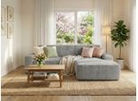 Ecksofa TRENDMANUFAKTUR "Wien, wahlweise mit Sitzvorschub und Bettkasten, Breite 246 cm", grau (betongrau), B:246cm H:73cm T:162cm, 92%Polyester, 8%Polyamide, Sofas, Ecksofa, L-Form, in trendigem Cordstoff