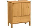 Waschbeckenunterschrank OTTO PRODUCTS "Jorrick", beige (natur), B:60cm H:74,5cm T:34,2cm, Massivholz, Schränke, Waschbeckenunterschrank, Breite 60 cm, Kiefer mit Bio Öl/Wachs behandelt, Siphonausschnitt