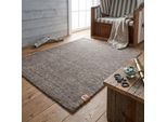 Wollteppich SANSIBAR "List", grau, B:190cm H:13mm L:290cm, Schurwolle, Teppiche, Kurzflor, Handweb Teppich, meliert, reine Wolle, handgewebt