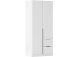 Drehtürenschrank OTTO HOME "Kleiderschrank Schrank Garderobe AGORDO mit Dekor- oder Hochglanzfront", weiß (alpinweiß), B:91cm H:229cm T:54cm, Holzwerkstoff, Schränke, Drehtürenschrank, mit Außenschubkästen, Serie in 7 Breiten und 2 Höhen MADE IN GERMANY