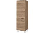 Vorratsschrank NOBILIA "Structura", Ausrichtung wählbar, mit zwei Türen, vormontiert", braun (front und korpus: eiche havanna nachbildung), B:60cm H:216,6cm T:58,3cm, Schränke, Vorratsschrank, Breite/Höhe: 60/216,6 cm