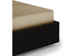 Spannbettlaken HECKETT & LANE "Elementi", beige (mojave, sand), B:140cm L:200cm, Mako-Satin, Obermaterial: 100% Baumwolle, Bettlaken, Spannbettlaken, Laken aus 100% Baumwolle, hochwertiges Mako-Satin, Betttuch ab 90x200