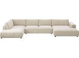 Wohnlandschaft MUSTERRING "MR LUCIA, das ultimative Raumwunder von Musterring", nature, B:434cm H:81cm T:224cm, 88% Polyester, 12% Polyacryl, Sofas, Wohnlandschaft, Gigantische Fläche, erstklassige Kammerkissen & Luxus-Komfort