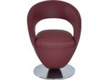 Esszimmerstuhl K+W KOMFORT & WOHNEN "Wave, Drehstuhl", rot (carbernet 15, rose 90, edelstahloptik), B:62cm H:86cm T:61cm, Stühle, Esszimmerstuhl, Design-Drehstuhl, Drehteller in Metall edelstahloptik, Farbkombination