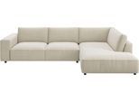 Ecksofa MUSTERRING "MR LUCIA, Luxuriöse Wohlfühlgarnitur von Musterring", beige (nature), B:330cm H:81cm T:224cm, 88% Polyester, 12% Polyacryl, Sofas, Ecksofa, Erstklassige Kammerkissen, komfortable Umbauecke & zeitloser Look