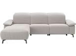 Ecksofa MUSTERRING "MR 370, intelligenter Komfort im modernen Design", beige (weiß), B:280cm H:83cm T:180cm, 95% Polyester, 5% Nylon, Sofas, Ecksofa, Optionale Relaxfunktion, flexible Kopfteile & klappbare Armlehnen