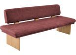 Essbank K+W KOMFORT & WOHNEN "Longbeach Polsterbank", rot (bordeaux 15), B:224cm H:89cm T:71cm, Sitzbänke, Essbank, Spitzkissenoptik im Sitz, wahlweise in der Breite 204cm oder 224cm