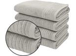 Duschtücher OTTO HOME "Sanremo Premium, Premium Handtücher, 600 gr/m², 70x140cm", grau, B:70cm L:140cm, Frottier, Frottier, Handtücher, Duschtücher, mit Bordüre, flauschig und weich, dicke Qualität, 5 Jahre Garantie