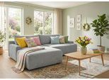Ecksofa TRENDMANUFAKTUR "Prag, Schlafsofa mit Bettkasten, Couch in L-Form, Breite 253 cm", grau (betongrau), B:253cm H:82cm T:167cm, 92%Polyester, 8%Polyamide, Sofas, Ecksofa, in Cordstoff HYPER, betongrau, Recamiere links