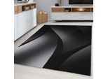 Muratap Plus vloerkleed laagpolig tapijt woonkamer zwart / grijs- 240x340 cm
