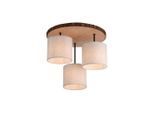 Just Light Deckenleuchte Bark, Braun, Natur, Beige, Metall, Kunststoff, Textil, Holz,Holz, rund,rund, 50x45x26-120 cm, höhenverstellbar, Lampen & Leuchten, Innenbeleuchtung, Leuchten nach Räumen, Schlafzimmerlampen