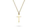 Kette mit Anhänger S.OLIVER "Modern Cross, Kreuz-Optik", gelbgoldfarben, Halsketten, Damen, Edelstahl, L: 50 B: 1,5mm, B:1,5mm