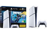 PLAYSTATION 5 Konsolen-Set "PS5 Digital Edition (Slim) – Fortnite Erblühendes-Chaos-Bundle", weiß (weiß, schwarz), Spielekonsolen
