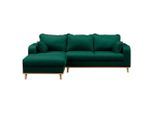 P & B , Grün , Textil , Buche , Füllung: Schaumstoffflocken,Schaumstoffflocken , L-Form, links montierbar , 230x150 cm , Fsc, Made in EU , Armteil links, Armteil rechts , Wohnzimmer, Sofas & Couches, Wohnlandschaften, Ecksofas