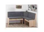 P & B , Grau, Sonoma Eiche , Textil, Holzwerkstoff , Uni , seitenverkehrt montierbar , 125x89x165 cm , Truhe im Sitz ,