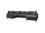 P & B , Dunkelgrau , Textil , Buche , Füllung: Schaumstoffflocken,Schaumstoffflocken , U-Form , 296x170 cm , Fsc, Made in EU , Armteil links, Armteil rechts ,