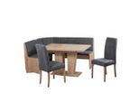 P & B , Grau, Eiche Artisan , Textil, Holzwerkstoff , Buche , massiv , Uni , 125x89x165 cm ,