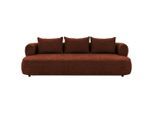 P & B , Rostfarben , Textil , Füllung: Komfortschaum, Silikon , 240x76x122 cm , Made in EU, FSC 100% , Armteil links, Armteil rechts ,