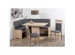 P & B , Grau, Sonoma Eiche , Textil, Holzwerkstoff , Buche , massiv , Uni , 165x89x125 cm ,
