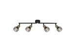 Globo , Schwarz , Metall , 8x15x60 cm , CE , verstellbare Arme, verstellbare Spotlights ,