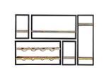 Mid.you , Mehrfarbig, Schwarz , Holz, Metall , Altholz,Altholz , massiv,massiv , 7 Fächer , 120x75x25 cm , Kleinmöbel, Regale, Wandregale & Hängeregale, Wandregal-Sets