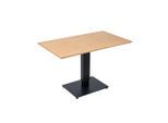 Valdera Esstisch, Eiche, Holz, Metall, Holzwerkstoff, Eiche, furniert, rechteckig, eckig, Bodenplatte, 70x75-110x120 cm, höhenverstellbar, Esszimmer, Tische, Esstische