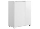 Carryhome Kommode, Weiß Hochglanz, Holzwerkstoff, 2 Fächer, 72x87x35.3 cm, Typenauswahl, Wohnzimmer, Kommoden & Sideboards, Kommoden