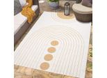 Outdoorteppich CARPET CITY "DUO RUG 5739", gelb, B:200cm H:5mm L:290cm, Obermaterial: 100% Polypropylen, Teppiche, Outdoorteppich, Wendeteppich Wetterfest In- & Outdoor, Balkon, Terrasse, Wohnzimmer