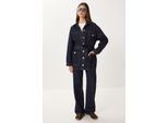 Jeansjacke mit Gürtel und weit geschnittene Hose im Zweiteiler-Set