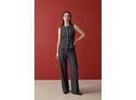 Baumwoll-Popeline-Weste und weit geschnittene Hose-Set