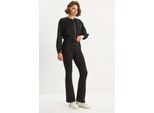 Hohe Taillierte Flared Pants und Bomberjacke Zweiteiliges Set
