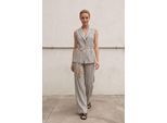Gestreiftes, ärmelloses Weste und weit geschnittene Hose Set
