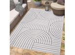 Outdoorteppich CARPET CITY "DUO RUG 5842", grau, B:160cm H:5mm L:230cm, Obermaterial: 100% Polypropylen, Teppiche, Outdoorteppich, Wendeteppich Wetterfest In- & Outdoor, Balkon, Terrasse, Wohnzimmer