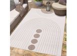 Outdoorteppich CARPET CITY "DUO RUG 5739", beige (creme), B:200cm H:5mm L:290cm, Obermaterial: 100% Polypropylen, Teppiche, Outdoorteppich, Wendeteppich Wetterfest In- & Outdoor, Balkon, Terrasse, Wohnzimmer