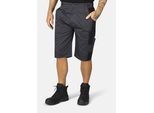 Arbeitshose HERO BY JOHN MEDOOX "AKRON Workwear Arbeits- 3/4-Hose", Herren, Gr. L, grau (anthra, schwarz), Sweatware, 65% Polyester, 35% Baumwolle, gerade 3/4-Länge, Hosen Arbeitshose, Arbeits- 3/4-Hose Funktionsqualitätfür Herren