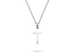 Kette mit Anhänger S.OLIVER "Modern Cross, Kreuz-Optik", edelstahlfarben, Halsketten, Damen, Edelstahl, L: 50 B: 1,6mm, B:1,6mm