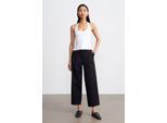 Hoge Taille Wijde Pijpen Katoenen Poplin Broek