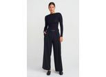 Vrouwen Wijde-Leg Crepe Broek met Riem