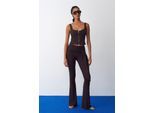 High-Waist Flare Jerseybroek met Strikdetail